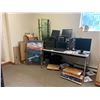 Image 1 : CONTENTS OF CORNER, WITH TABLE, PRIVACY SCREEN AND COMPUTERS (HARD DRIVES REMOVED)