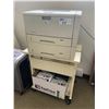 Image 1 : HP LASERJET 5200DTN COMMERCIAL LASER PRINTER ON A MOBILE STAND WITH HALF A BOX OF PRINTER PAPER