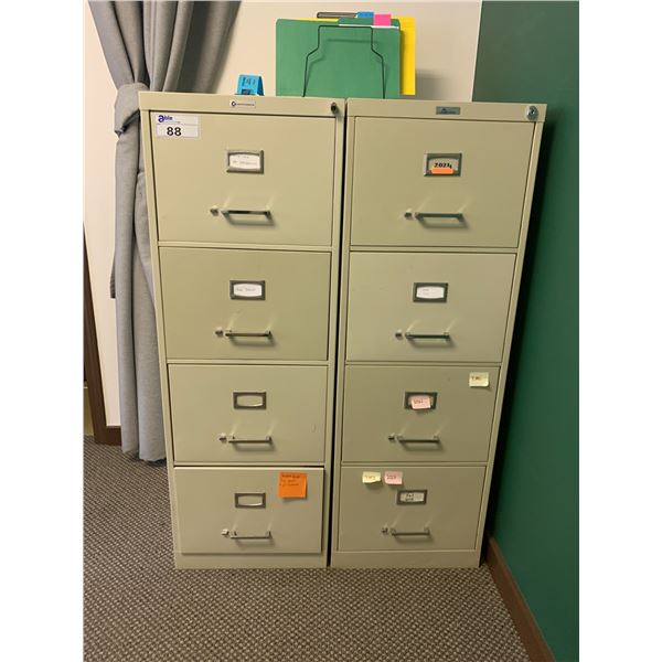PAIR OF BEIGE 4 DRW. LEGAL SIZE VERTICAL FILE CABINET