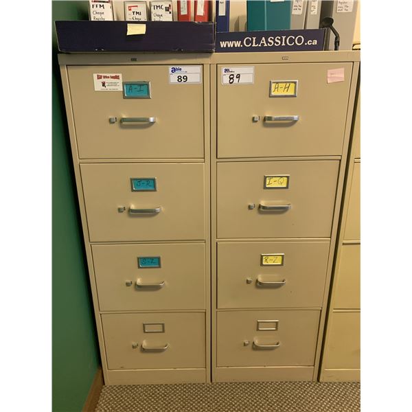 PAIR OF BEIGE 4 DRW. LEGAL SIZE VERTICAL FILE CABINET