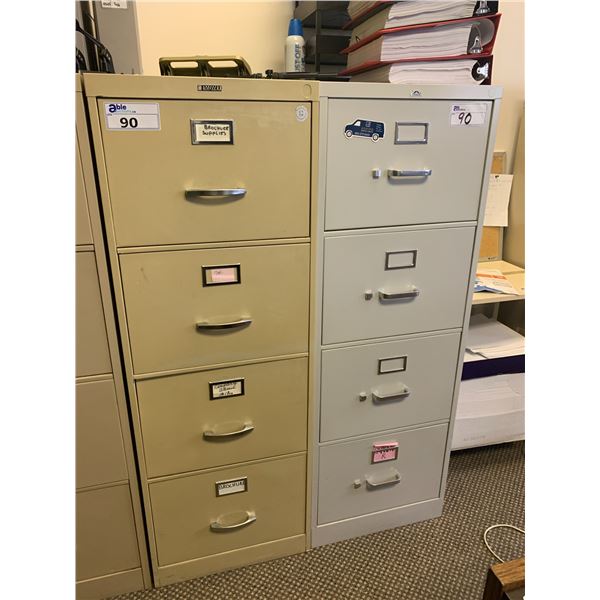 PAIR OF BEIGE 4 DRW. LEGAL SIZE VERTICAL FILE CABINET