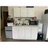 Image 1 : CONTENTS OF KITCHEN AREA INCLUDING A HAIER COMPACT REFRIGERATOR, GOLDSTAR MICROWAVE, SUNBEAM