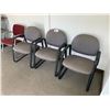 Image 1 : 3 GREY CLIENT CHAIRS & 1 RED CLIENT CHAIR