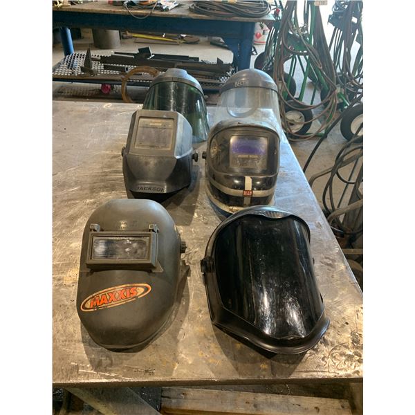 6 VARIOUS INDUSTRIAL WELDING MASKS