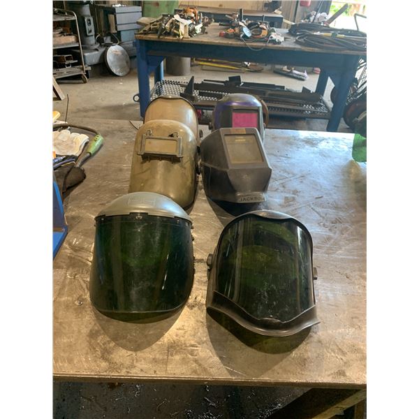 6 VARIOUS INDUSTRIAL WELDING MASKS
