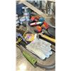 Image 3 : GROUP OF ASSORTED WELDERS ACCESSORIES, TAPE MEASURES, WOOD TOOL BOX, ETC.