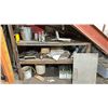 Image 5 : LARGE WOODEN CABINET, STEEL WORK TABLE AND ASSORTED MISCELLANEOUS ITEMS