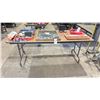 Image 6 : GROUP OF 8 FOLDING TABLES (ASSORTED SIZES) ** TABLES ONLY CONTENTS NOT INCLUDED **