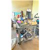 Image 1 : MOBILE STEEL WORK CART WITH CONTENTS-STEEL FABRICATING ASSORTED MACHINE PARTS, HARDWARE AND TOOLS