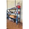 Image 1 : STEEL STORAGE SHELF AND CONTENTS-APPROX.8FT ACROSS X 6FT HIGH X 2FT WIDE