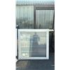 Image 2 : WHITE VINYL FRAMED DOUBLE GLAZED GLASS WINDOWS - APPROX. 74"W X 51"H & 51.5"W X 50.5"H