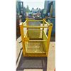 Image 2 : YELLOW METAL FABRICATED FORKLIFT MAN CAGE/ LIFT BASKET - 49.5"W X 35"D X 50"H