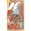Image 4 : GREENLEE MOBILE JOBSITE BOX WITH CONTENTS - AIR HOSE, ROPE, TRAFFIC SAFETY CONE, & CHAIN