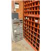 Image 6 : 2 ORANGE PIGEON HOLE PARTS ORGANIZERS WITH CONTENTS - NUTS, BOLTS, WASHERS & 2 SMALL PLASTIC PARTS