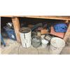 Image 6 : LARGE WOODEN WORK BENCH WITH CONTENTS ON TOP & UNDERNEATH - ASSORTED TOOLS, HARDWARE &