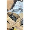 Image 5 : PALLET LOT OF ASSORTED MACHINE SHOP HARDWARE - FITTINGS, RATCHETING TIE DOWNS, LIFT CHAIN, CLAMP