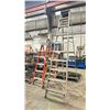 Image 1 : GROUP OF 3 STEP LADDERS - LOUISVILLE 10' ALUMINUM STEP LADDER WITH A 300LB CAPACITY, LOUISVILLE