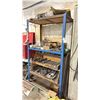 Image 1 : BLUE METAL SHELVING UNIT WITH CONTENTS - ASSORTED STEEL & MISCELLANEOUS