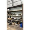 Image 2 : LARGE WELDED STEEL SHOP SHELVING UNIT WITH CONTENTS - STEEL COMPONENTS, ELECTRICS, SCREW PIN