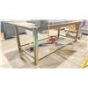 Image 4 : 1/4" THICK STEEL TOP WITH STEEL BASE WORK TABLE - APPROX. 8'W X 4'D X 3'H
