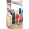 Image 2 : GROUP OF ASSORTED FILING CABINETS, WOODEN CABINETS & BENCH SEAT