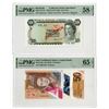 Image 1 : Bermuda & East Caribbean States, 1984 and 2019 Banknote Pair