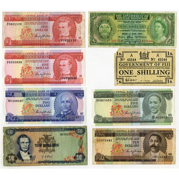 Former British Colonies Assortment of Issued Banknotes, 1942-70