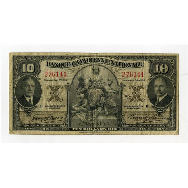 Banque Canadienne Nationale, 1935, Issued Banknote