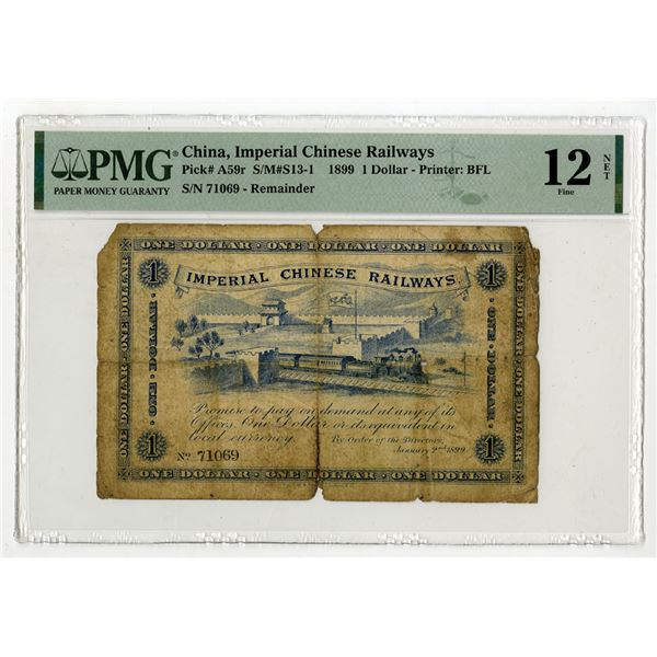 Imperial Chinese Railways, 1899,  Remainder Banknote
