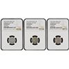 Image 1 : China: Chekiang Province, Trio of 10 Cents, Year 13 (1924), Silver, L&M-289, K-769; KM-Y-371, NGC Gr