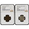 Image 1 : China: East Hopei Province, Pair of 1 Fen & 1 Chiao, Year 26 (1937), NGC Graded AU 58 BN and MS 62.