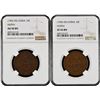 Image 1 : China: Hupeh Province, Pair of 10 Cash, (1902-05), Copper, Y-120, NGC Graded AU 50 BN and  XF 45 BN.