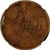 Image 1 : China: Szechuan Province, 100 Cash, struck over Hunan 1919 20 Cash, YR15 (1926), Brass, NGC Graded X