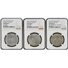 Image 1 : China: Yunnan Province, Trio of 3 Mace 6 Candareens (50 Cents), Year 21 (1932), Silver, L&M-430, NGC