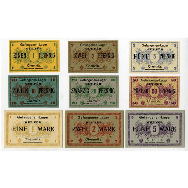 Germany, Chemnitz Prisoner of War Camp, ND (1914-17), Group of Issued Notgeld