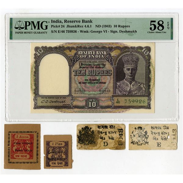 Princely States of India and Reserve Bank of India, ND (1939-1943), Group of Issued Notes