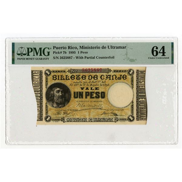 Puerto Rico, Ministerio de Ultramar, 1895, Issued Banknote