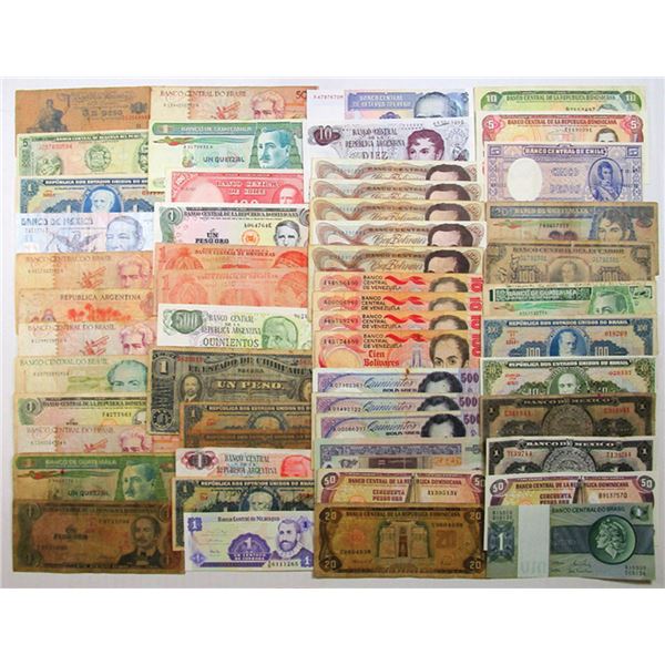 South American Banknote Assortment, 1910 to 1990