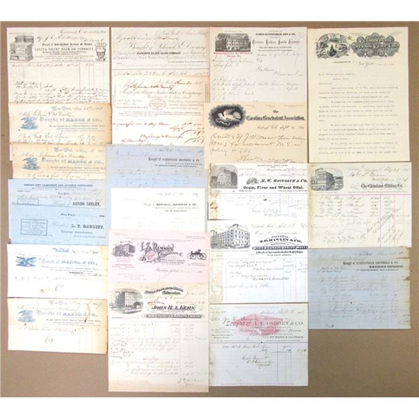 Druggists, Manufacturing, Carriage Invoices, Correspondence, and Receipts, ca.1850s to the 1900s
