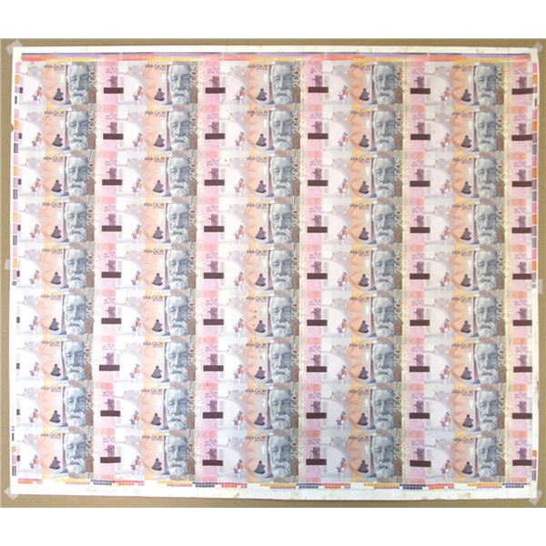 KBA-Giori, 2005, Uncut Sheet of 45 Specimen Banknotes