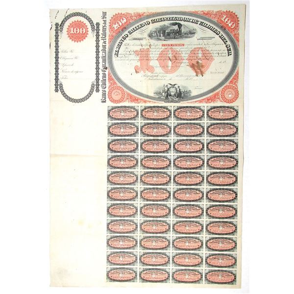 El Banco Chileno Garantizador de Valores, ND (1860s) Specimen Bond