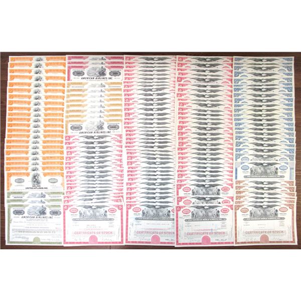 Aviation Related Stock and Bond Certificates, 1951 to 1980