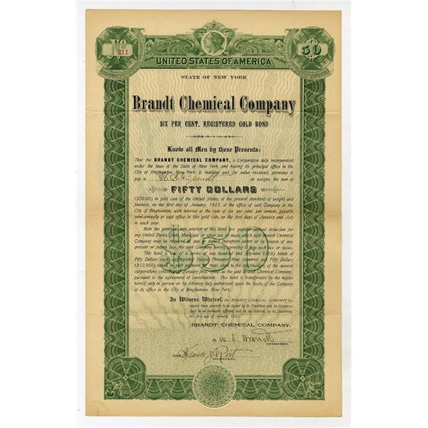 Brandt Chemical Co., 1903, Assortment of Issued Bonds
