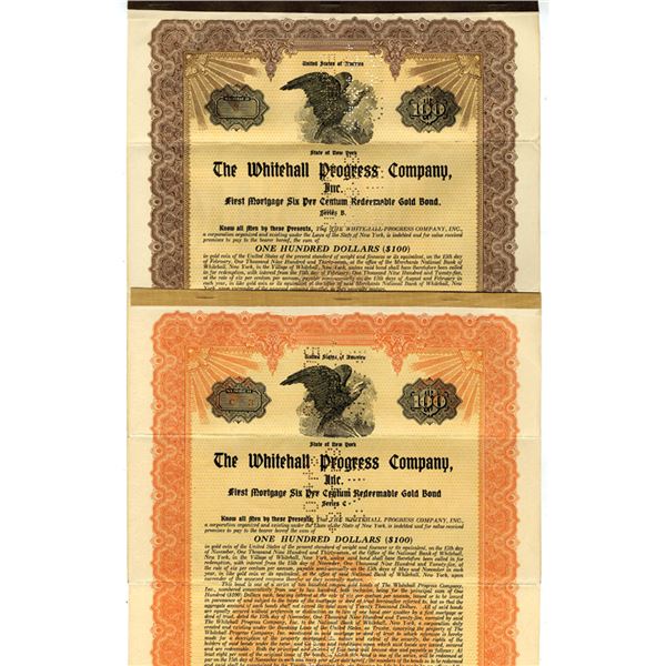 Whitehall Progress Co. Inc., 1924 to 1925, Assortment of I/C Bonds