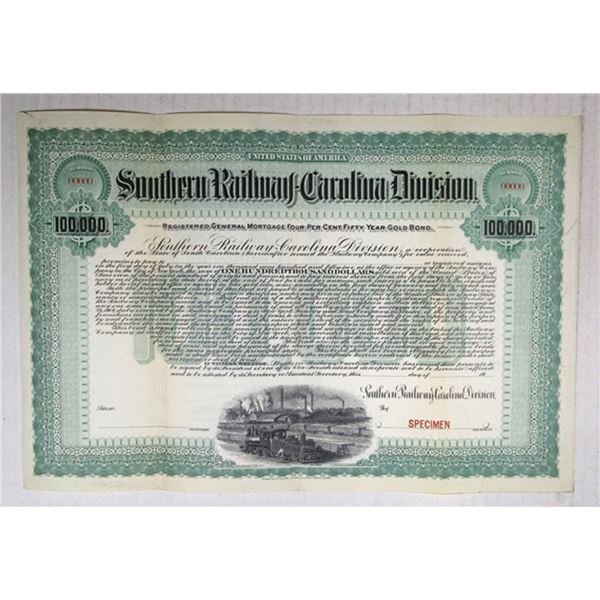 Southern Railway - Carolina Division, 1902, Specimen Bond