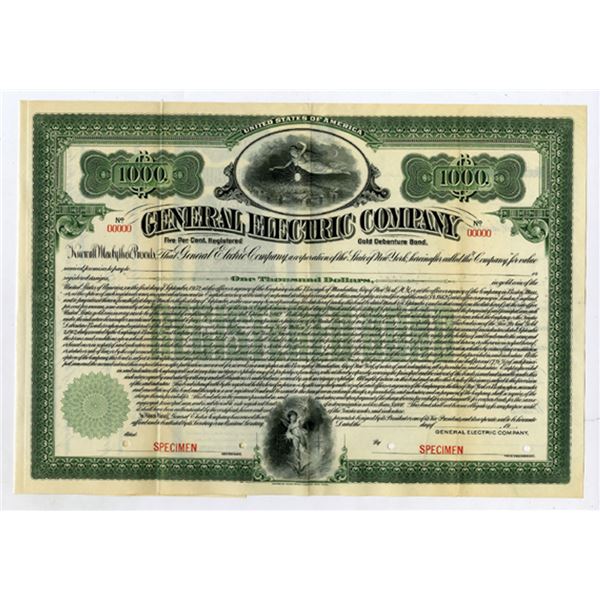 General Electric Co., ND (ca.1902) Historic Specimen Bond Rarity