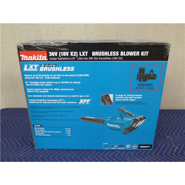 Makita XBU02PT1 Brushless Blower Kit, 4 Batteries & Charger New in Box