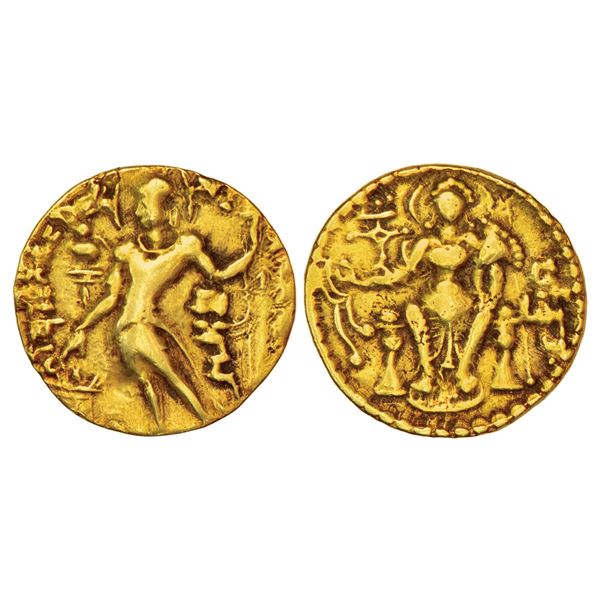 Ancient India: Gupta Empire, gold dinar of Samudra Gupta, (c.350-375 AD), 'Standard/Javelin' type, B