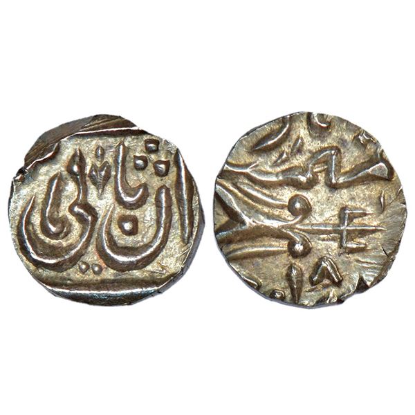 Princely States: Bhopal, Mughal style, silver ¼ rupee, Daulatgarh mint, RY 18, in the name of Muhamm