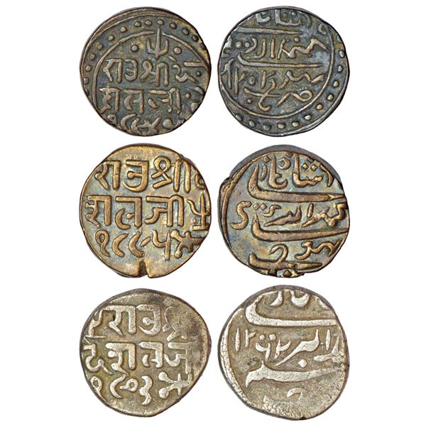 Princely States: Kutch, Deshalji II (1819-1860 AD), silver kori (3), in the name of Muhammad Akbar I